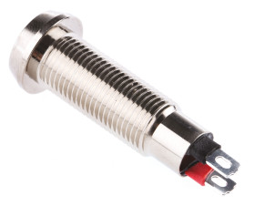 Lampka kontrolna do montażu panelowego 24V dc, czerwona 8.1mm LED Chrom Końcówka lutownicza Marl