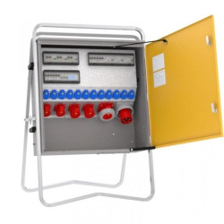 Rozdzielnica budowlana elBOX-XL LW125-01220C IP44 wtyk CEE 125A-5P gn: 12xGK 2x16A 2x32A 1x63A 6xRCCB licznik