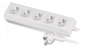 Przedłużacz 5-Gniazd Z/U 10A 3M /Omy 3X1/ Biały Ps-570