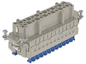 Wkładka złącza dużej mocy 24-pinowe HARTING 16A 24P Żeński Zacisk klatkowy Montaż na panelu Proste