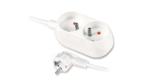 Przedłużacz Z Dwukrotnym Gniazdem 2X2p+Z 16A 5M Biały