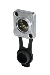 Złącze XLR 5 -pinowe Montaż w gnieździe XLR Męski Srebro