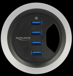 62868 In-Desk Hub 4 Port USB 3.0, 60/80mm