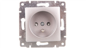 Vena Gniazdo Pojedyncze Z/U Z Przesłonami Aluminium 514034