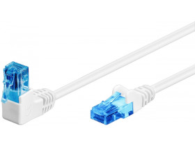 Kabel Patchcord Cat 6a U/UTP (1x90°) RJ45/RJ45 1m biały