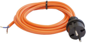 Connection cable, Europe, plug type E + F, straight on open end, H07BQ-F3G1.5 mm², orange, 5 m, 70908