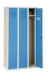 Szafa 3-drzwiowa, materiał: Metal, kolor: Niebieski, Jasnoszary, 1800 mm x 900 mm x 500mm, AKAZE