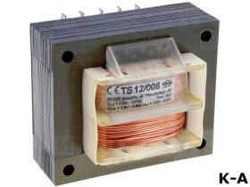 TS12/008(2x7,5V-2x0,8A)TRANSFORMATOR.