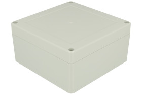 Obudowa; uniwersalna; ZP120.120.60JH TM PC; poliwęglan; 120mm; 120mm; 60mm; IP65; jasnoszary; z tulejkami mosiężnymi; hermetyczn