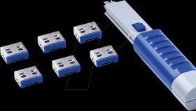UL03PKDB Port Schloss, USB Typ A, 6 Stück, mit Schlüssel, dunkelblau