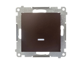 Simon 54 Łącznik pojedynczy z sygnalizacją załączenia, szybkozłącza, brąz mat DW1ZL.01/46