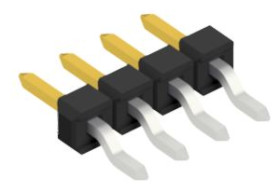 Pin header, 4 pole, pitch 2.54 mm, straight, black, 10080400