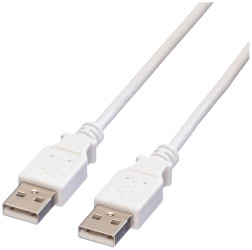 Value Kabel USB USB 2.0 Złącze męskie USB-A, Złącze męskie USB-A 0.80 m biały ekranowanie 11.99.8909