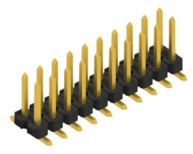 Pin header, 20 pole, pitch 2.54 mm, angled, black, 10059345