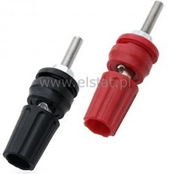 Gniazdo bananowe laboratoryjne czarne i czerwone