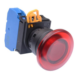 YW1L-A4E10Q0R Red 22mm Mushroom Maintained Push Button Switch NO IP65 IDEC
