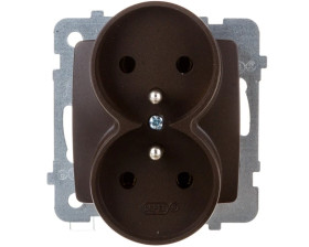 KARO Gniazdo podwójne z/u czekoladowy metalik GP-2SRZ/m/40