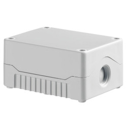 Evatron DE02S-A-GG-0 IP67 ABS Enclosure 2x M20 Grey Base Grey Top 106x80x53mm