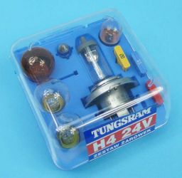 ZESTAW H-4 24V W5W/P21W/PY21W/C5W/21/5WR5W BEZP.10/15/20A TUNGSRAM