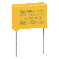 Suntan TS08V0A9474KAB0G0R 0.47uF &#xB1;10% 310VAC X2 Polyprop Film Capacitor