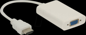 CCGB34900WT02 Cable HDMI male > VGA female, 0,2 m, white