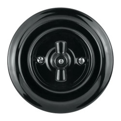 Włącznik żaluzjowy / roletowy obrotowy z ramką, ceramiczny, montaż podtynkowy, kolor czarny Ceramic Loft