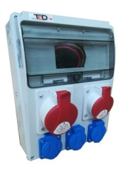 Rozdzielnica budowlana 11M Beryl 16A/4P + 32A/4P + 3Gs 230V 04.121