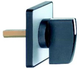 Głowica oper. 45x45mm-kolor metali.-czarna rączka- z etyk. bez op., do graw. KBE1H