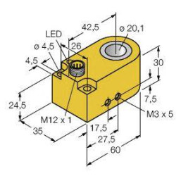 Turck Czujnik indukcyjny PNP, Zamykający BI20R-W30S-AP6X-H1141
