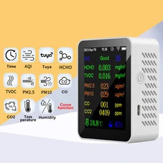 12-w-1 Monitor Jakości Powietrza Tuya wifi HCHO CO Formaldehyd Przenośny Detektor Dwutlenku Węgla z Danymi w Czasie Rzeczywistym