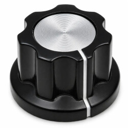 Gałka do potencjometru na oś 6mm - 19x14mm - z bakelitu, czarna - GBC19