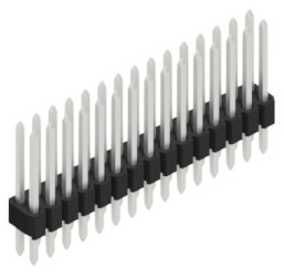 Pin header, 30 pole, pitch 1.27 mm, straight, black, SLVW405530Z