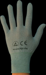 Gloves, with conductive fibers, polyester, gray/white, L, C-199 2815DR-L