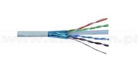 Kabel skrętka FTP (F/UTP), kat6, wewnętrzny, szary, LSOH/LSZH, 4x2x26 AWG, 305m, linka