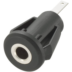 TruComponents 202604 3.5 mm audio jack Socket, Vertical,Pins:2 Mono Black