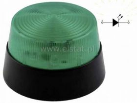 Lampa błyskająca LED, zielona, 12V (24V z 54286)