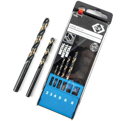 CK Tools T3104 Cobalt Split Point Drill Bit Set of 6