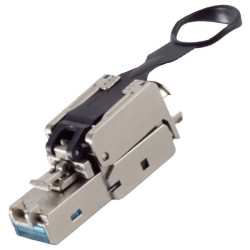 BKL 10121203 RJ45 Plug tool-free STP CAT 6A 8P8C silver 1pc AWG 26-23/26-24