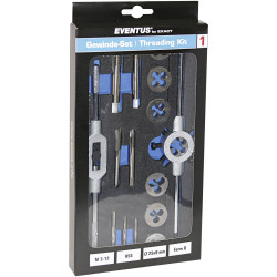 Eventus 70607 Tap Tool Kit 16-Piece HSS Metric Set M3-M12 Hand &amp; Machine
