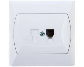 AKCENT Gniazdo telefoniczne pojedyncze RJ11 białe GPT-1A/00