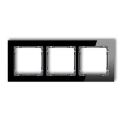 DECO Ramka potrójna - efekt szkła (ramka: czarna spód: grafitowy) czarny 12-11-DRS-3