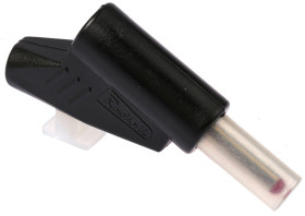 Adapter z wtykiem bananowym Męski typ Wtyk bananowy Czarny 30A Radiall rozmiar 4 mm