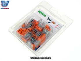 SzybkozĹÄczka 3x 0,5-2,5mm2 transparentna pomaraĹczowa x30szt. WAGO 2273-203