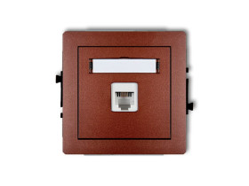 DECO Gniazdo telefoniczne 1xRJ11 4-stykowy beznarzędziowe brązowy metalik 9DGT-1 KARLIK