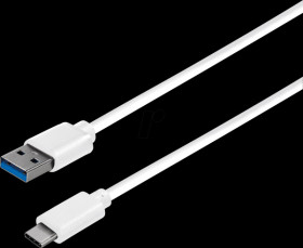 C530-0,3 WL USB 3.0 cable, USB-A connector to USB-C connector, white, 0.3 m