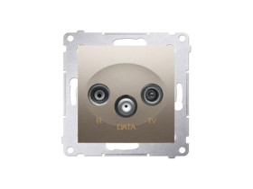 SIMON 54 Gniazdo antenowe RTVDATA złoty mat częstotliwość dla wejścia 5-862 MHz DAD.01/44 KONTAKT SIMON