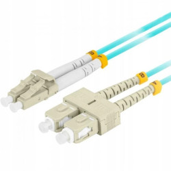 Patchcord światłowodowy MM LC/UPC-SC/UPC duplex 3mm OM3 aqua 1m LANBERG