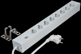 48.3-cm (19") socket outlet 2 U, grey