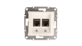 Sedna Gniazdo Komputerowe Podwójne Rj45 Kat.5E Utp Kremowe Sdn4400123