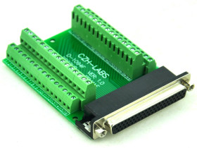 CZH-LABS Slim Right Angle D'SUB DB62HD Female Header Breakout Board Module, D-SUB.